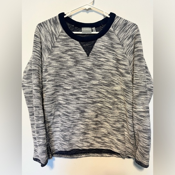 Athleta Sweaters - Athleta Castle Peak Crew Neck Navy/White Slub Sweater Size M